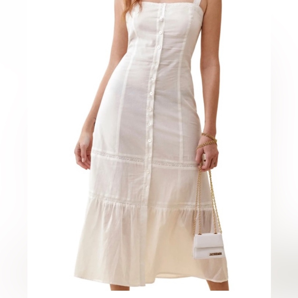NWT Reformation Diane Button Down Cotton Midi Dress